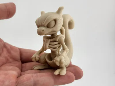 Mewtwo Skeleton Figurine 3D Printed Pokemon Model