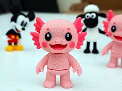 Mr Axolotl Mini Flexi Keychain