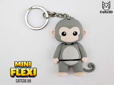 Punch baby monkey  - Mini Flexi Tail optional