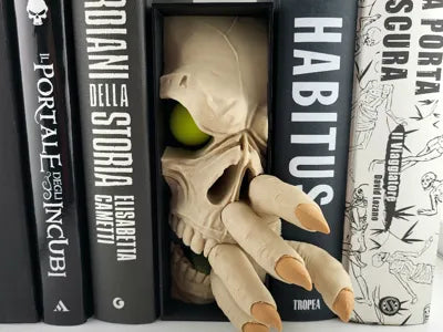 Skeleton Book Nook 3D Printed Horror