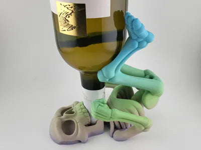 Skeleton Wine Bottle Holder  Skull Table Decor