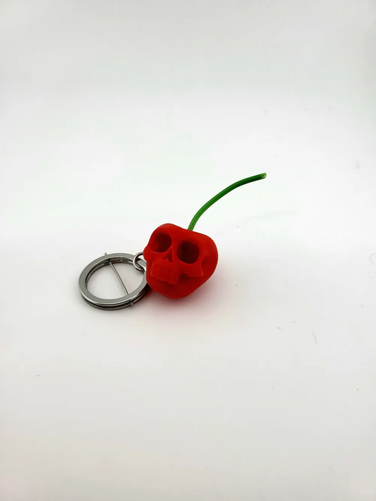 Skull Cherry Keychain Kawaii Spooky Fruit Charm
