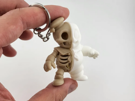 Stay Puft Skeleton Keychain Ghostbuster halloween
