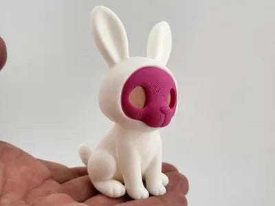 Urban Ghost Bunny 3D Printed Skull Rabbit