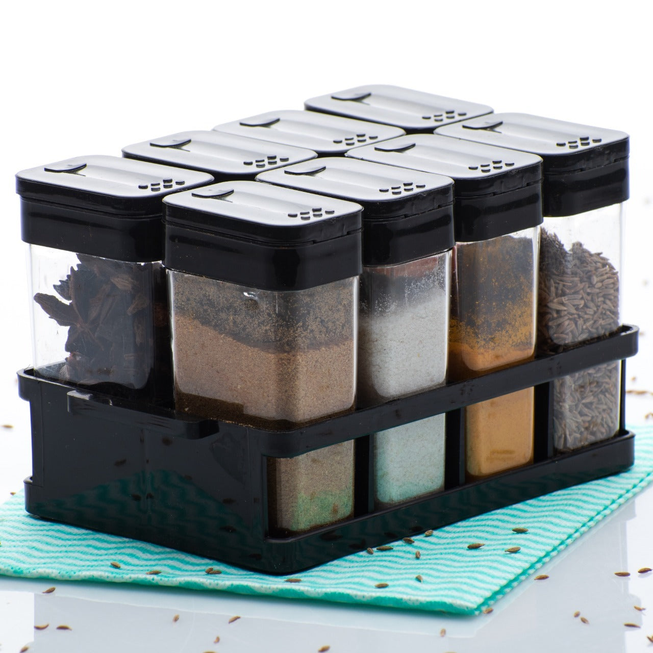 Air Tight Masala Storage Box (1 SET- 8 JARS)