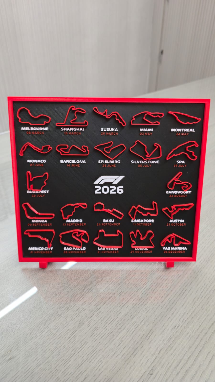3D PRINTED F1 CALENDAR STAND 2026