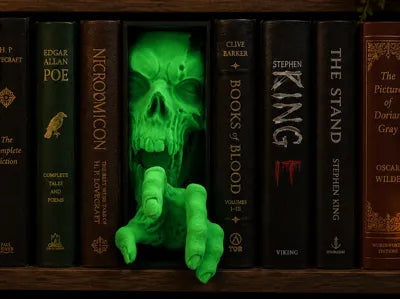 Zombie Skull Book Nook Horror Hand Bookshelf
