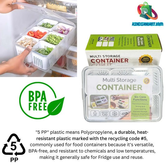 6-Grid Fridge Vegetable Organizer Box