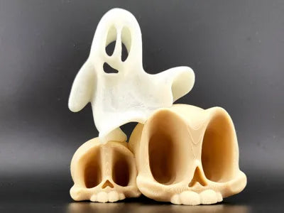kawaii ghost and skull toon cute sweet