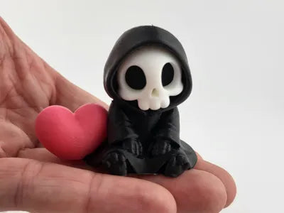 reaper with Heart Kawaii Gothic Valentine Figurine