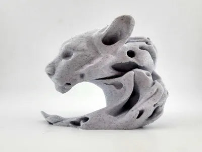 tiger cat sculpture stone or wood
