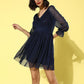 Style Quotient Women Navy Blue Polka Dots Dresses