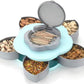 5 Compartments Flower Candy Box Serving Rotating Tray Dry Fruit 1 Piece Spice Set (Plastic, Green)