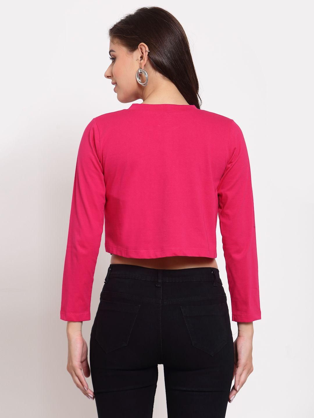 Style Quotient Women Fuchsia Pink Crop Shrug