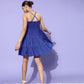 Style Quotient Women Blue Solid Pure Cotton A-Line Tiered Dress