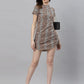 Rigo Women Animal Print Short Sleeve Drawstring Bodycon Dress