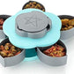 5 Compartments Flower Candy Box Serving Rotating Tray Dry Fruit 1 Piece Spice Set (Plastic, Green)