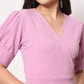 TRENDARREST Women's Polyester Lilac Overlap Short Dress