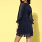 Style Quotient Women Navy Blue Polka Dots Dresses