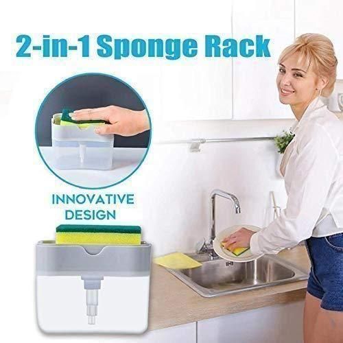 Liquid Soap Dispenser with Sponge Holder - 2-in-1